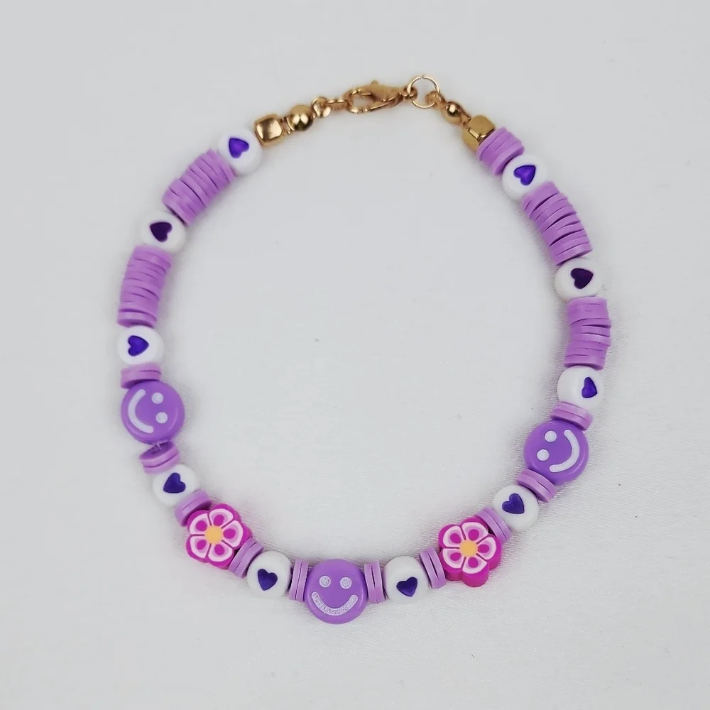 Handmade Smiley Face Heart Detail  Bracelet